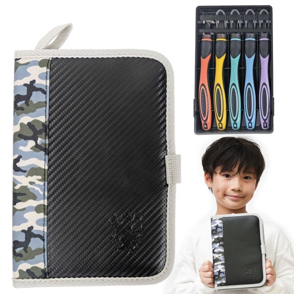 画像1: 彫刻刀セット　シュターデル　２WAY GRIP彫刻刀 安全ガード付き　義春刃物　よしはる 小学校 男の子 (1)